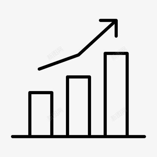 条形图时间统计图标svg_新图网 https://ixintu.com 利润 图形 增长 时间 条形图 细 统计 视觉 预测
