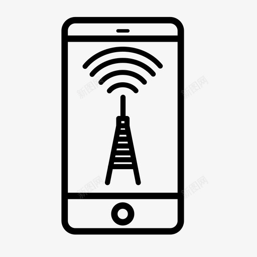 网络塔文本图标svg_新图网 https://ixintu.com android 信号 塔 广播 应用程序 文本 无线 智能手机 智能手机生活 网络 蜂窝