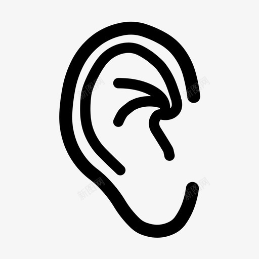 耳朵声音打开感觉图标svg_新图网 https://ixintu.com 压力 听 声音打开 左耳 感觉 耳朵 音频