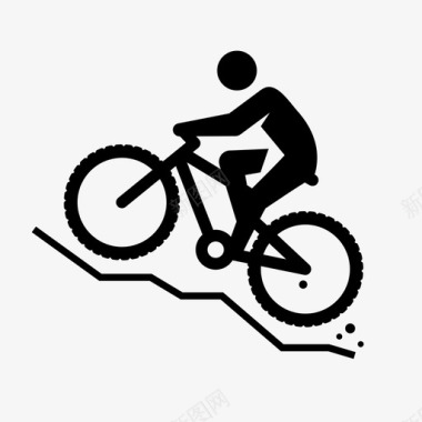 山地自行车运动骑行骑行地形图标图标
