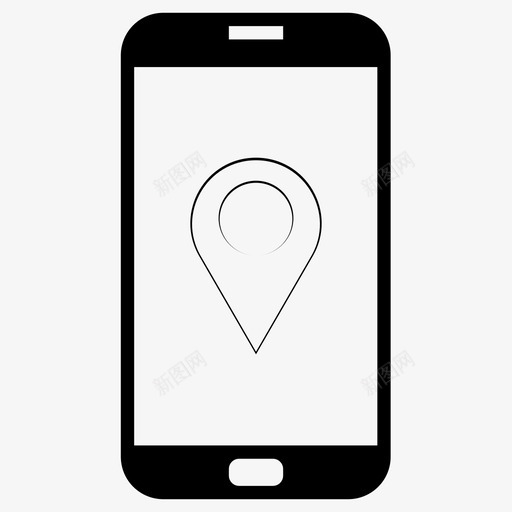 iphone地图标记黑色智能手机手机应用程序svg_新图网 https://ixintu.com iphone地图标记 黑色智能手机手机应用程序