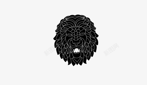 狮子黑动物图标svg_新图网 https://ixintu.com 动物 狮子黑