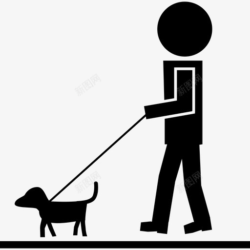 带着宠物狗和绳子散步的人学术2图标svg_新图网 https://ixintu.com 学术2 带着宠物狗和绳子散步的人