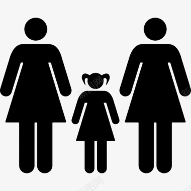 女性熟悉的三人组人物家庭偶像图标图标