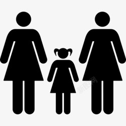 家庭熟悉的图标女性熟悉的三人组人物家庭偶像图标高清图片