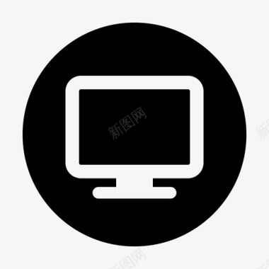 计算机圆形黑色基本用户界面扩展图标图标