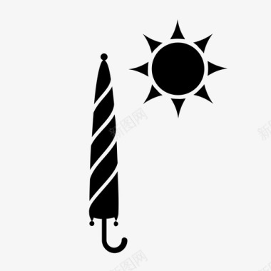 伞和太阳运输晴天图标图标
