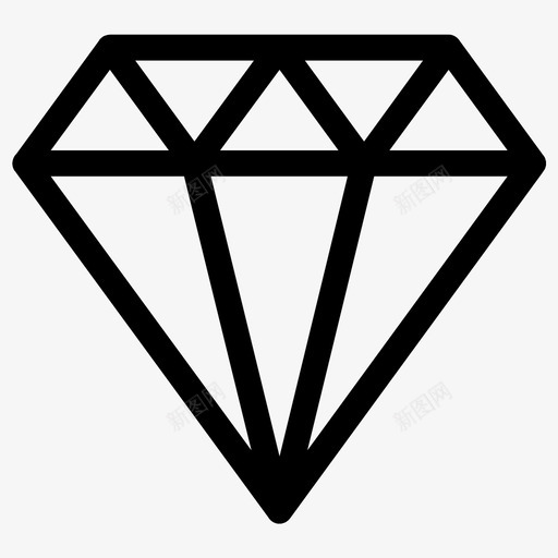 钻石宝石奢侈品图标svg_新图网 https://ixintu.com 奢侈品 宝石 昂贵 珠宝 订婚 贵重 钻石