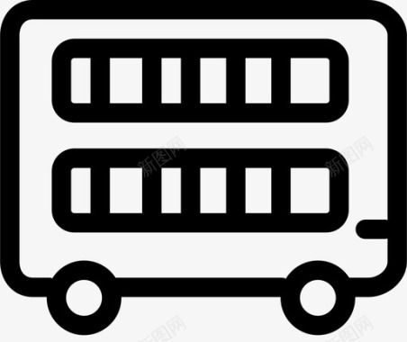 双人巴士旅游交通图标图标