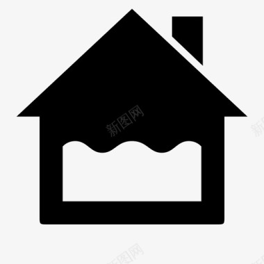 房屋被淹水房屋图标图标