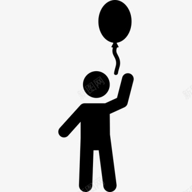 有气球的孩子人家庭的偶像图标图标