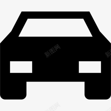 运动型轿车正面轮廓交通工具标志性标志图标图标
