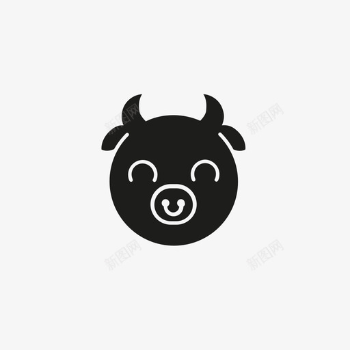 牛动物物品图标svg_新图网 https://ixintu.com 动物 宠物 展品 材料 牛 物品