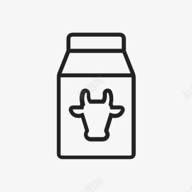 牛奶袋子瓶子图标图标