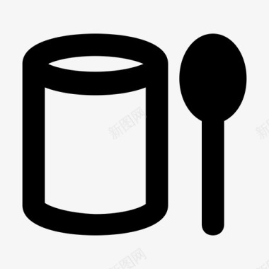 杯子和勺子婴儿餐婴儿营养图标图标