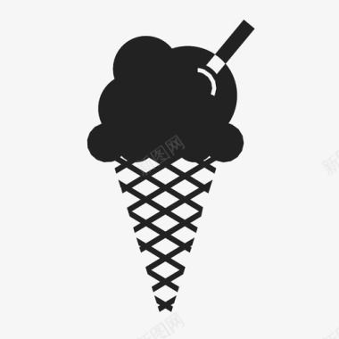 冰淇淋筒招待夏天图标图标