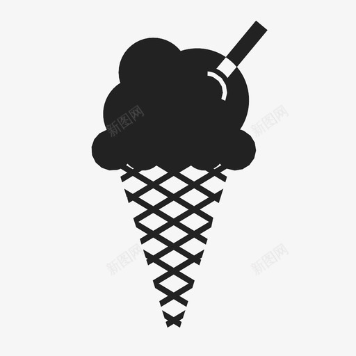 冰淇淋筒招待夏天图标svg_新图网 https://ixintu.com 冰淇淋筒 勺子 呕吐 夏天 感冒 招待 甜点 糖 食物