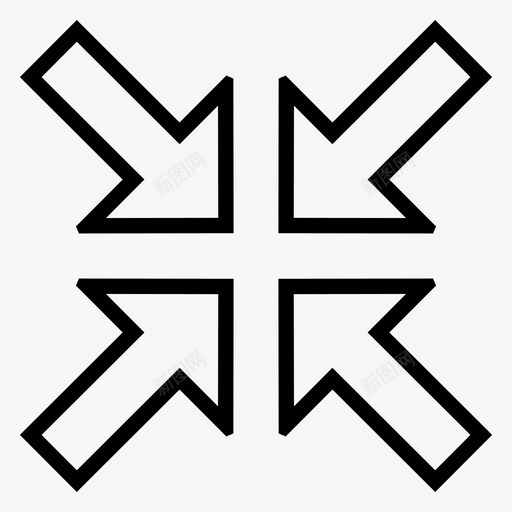 最小化小缩短图标svg_新图网 https://ixintu.com 减少 小 最小化 箭头 缩小 缩短 聚焦 退出全屏