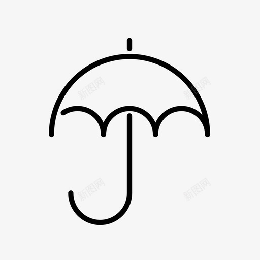 伞附件盖图标svg_新图网 https://ixintu.com 伞 保护 大纲登陆页 天气 把手 盖 附件 雨 预防