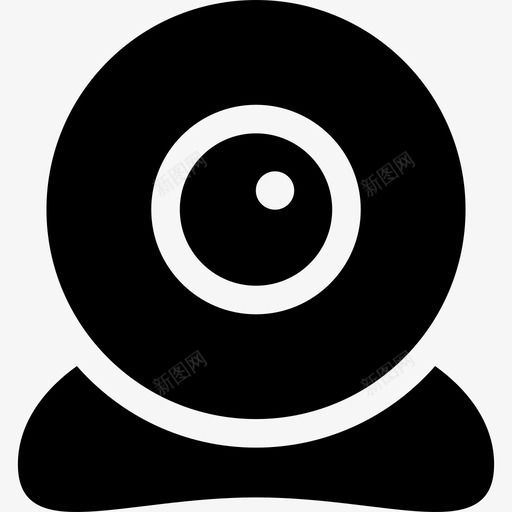 网络摄像头工具黑色圆形工具和器具基本图标svg_新图网 https://ixintu.com 基本图标 工具和器具 网络摄像头工具黑色圆形