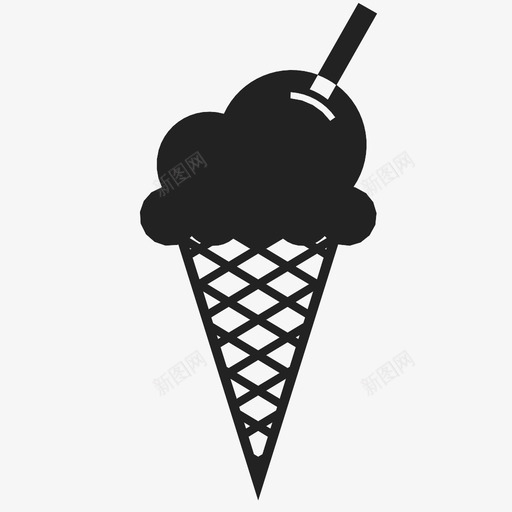 冰淇淋蛋卷甜食夏季图标svg_新图网 https://ixintu.com 冰淇淋蛋卷 冷 冷冻 华夫饼图案 夏季 甜点 甜食 食品