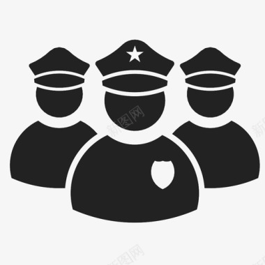 警察部队联合服务图标图标