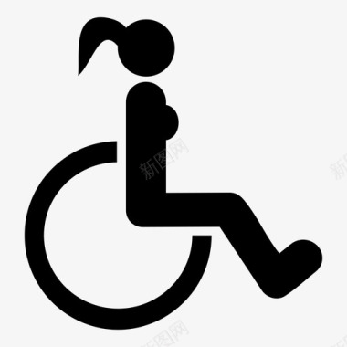 残疾妇女残疾人图标图标