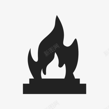 壁炉火焰燃烧图标图标