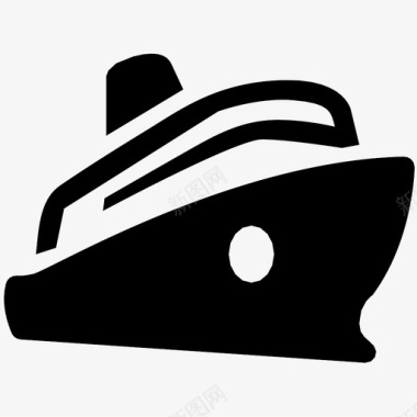 游船游轮波浪图标图标