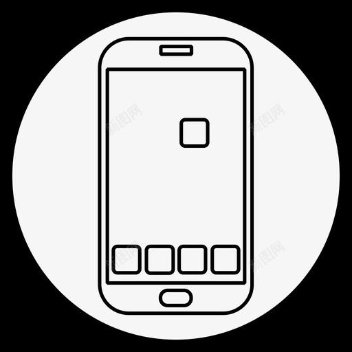 手机应用智能手机白手机图标svg_新图网 https://ixintu.com 手机应用 智能手机白手机