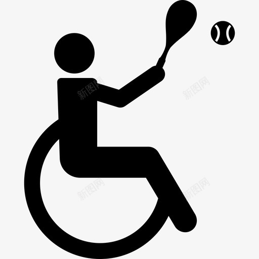 轮椅上的残奥会网球轮廓运动多运动图标svg_新图网 https://ixintu.com 北京残奥 多运动 轮椅上的残奥会网球轮廓 运动