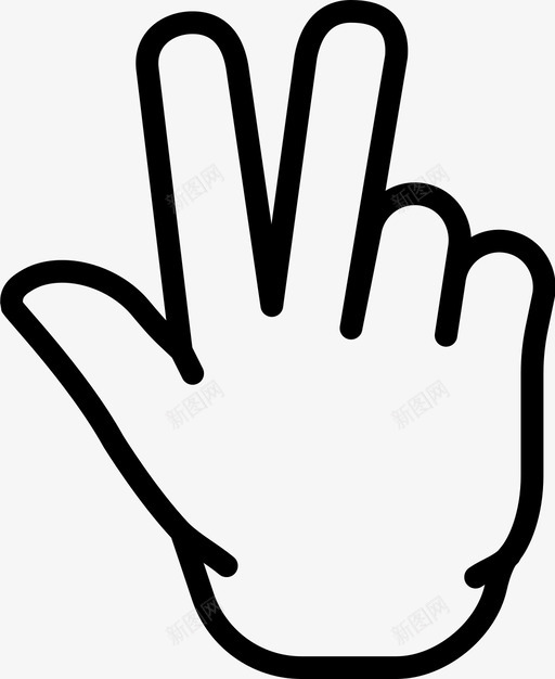 三个手指符号严肃图标svg_新图网 https://ixintu.com 三个手指 严肃 十二宫 占星术 手 手势 打开 点击 砸图标手势轮廓 符号