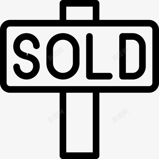 出售标志房地产线图标svg_新图网 https://ixintu.com 出售标志 房地产线图标