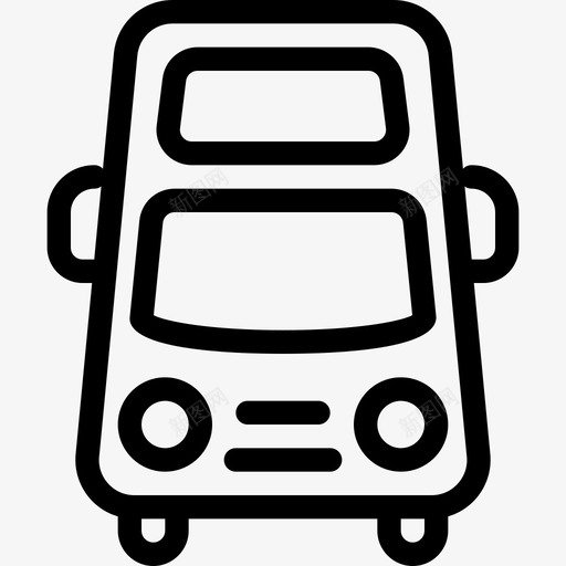 双层巴士头灯道路图标svg_新图网 https://ixintu.com 交通 交通线路图标 双层巴士 头灯 旅行 窗户 车轮 车辆 道路