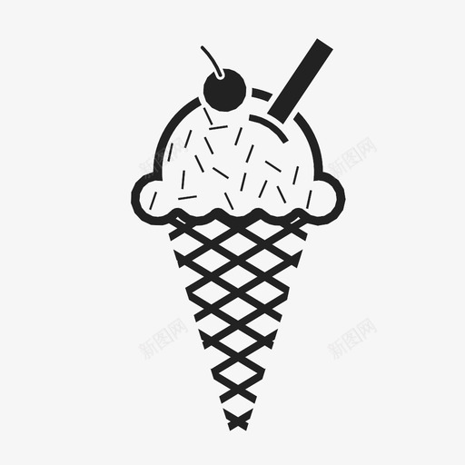 冰淇淋筒冷的甜点图标svg_新图网 https://ixintu.com 冰淇淋筒 冷冻 冷的 勺子 夏天 甜点 糕点 食物