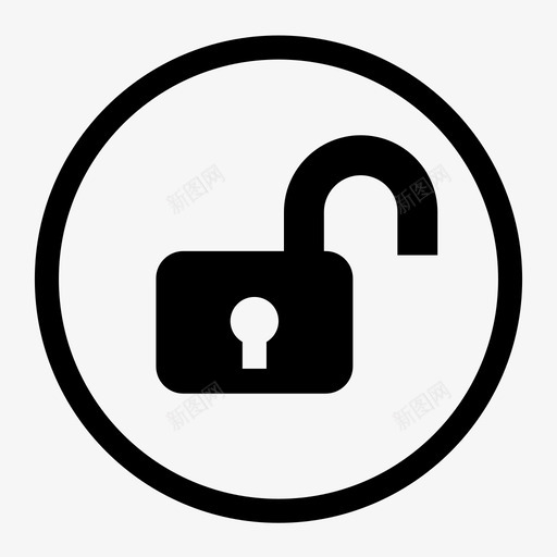 解锁访问破解图标svg_新图网 https://ixintu.com 圆形白色基本ui扩展图标 密码 打开 破解 私有 解锁 访问 释放 钥匙