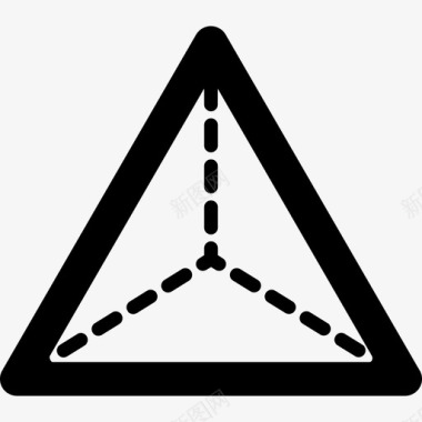 三角金字塔从顶视图形状数学图标图标