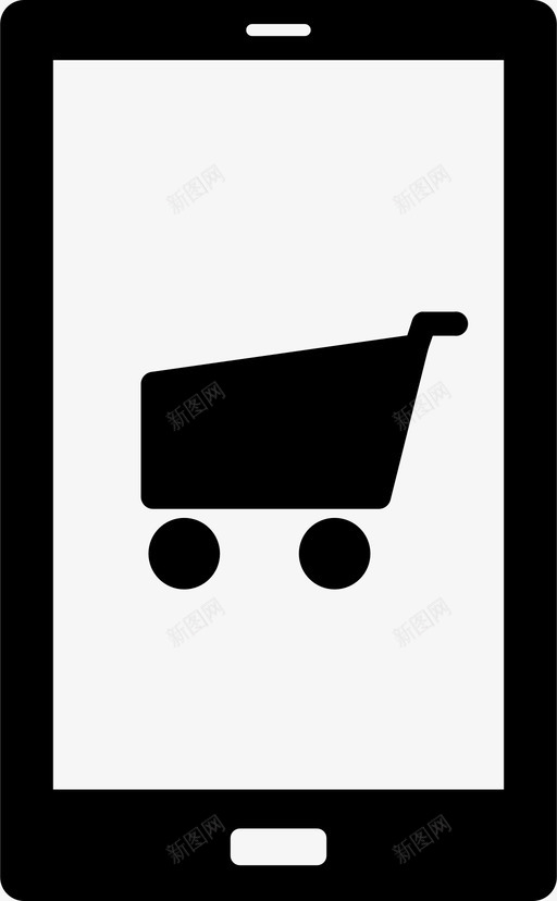 移动购物商店消费图标svg_新图网 https://ixintu.com 商店 在线购物 按钮 智能手机 消费 移动购物 购买 购物车 轮子