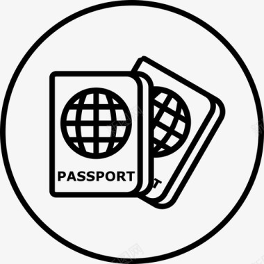 护照酒店和旅游专线图标图标