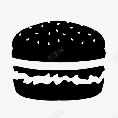 汉堡包小面包晚餐图标图标