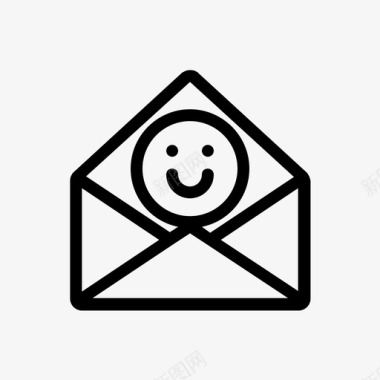 快乐邮件信使信封图标图标
