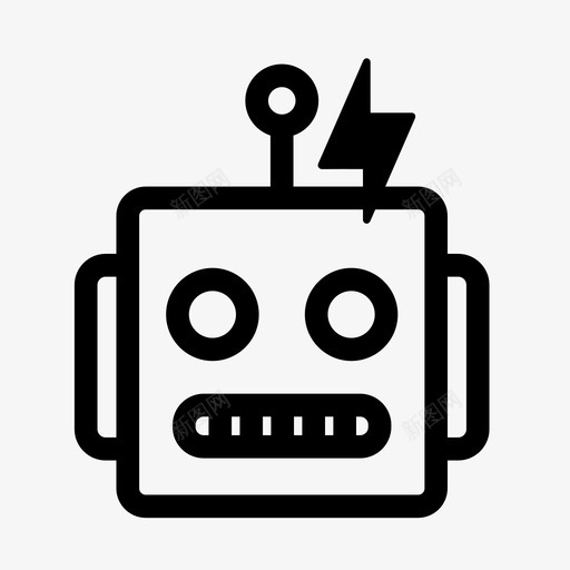 机器人脸人工智能电池图标svg_新图网 https://ixintu.com 人工智能 复古 机器 机器人脸 玩具 电 电池 螺栓 闪电