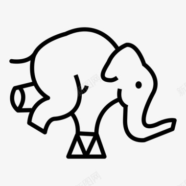 马戏团大象娱乐动物图标图标
