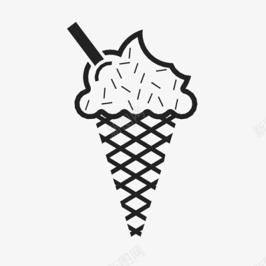 冰淇淋筒减法符号图标图标