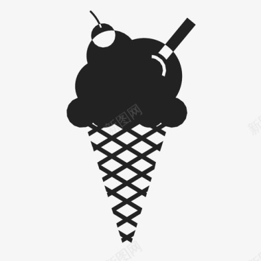 冰淇淋蛋卷请客夏季图标图标