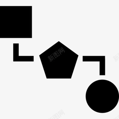 三种黑色几何形状的分块方案界面分块方案图标图标