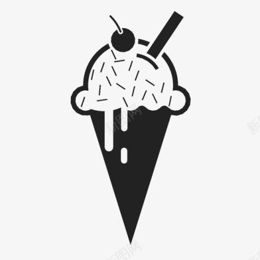 冰淇淋筒减法信号图标图标