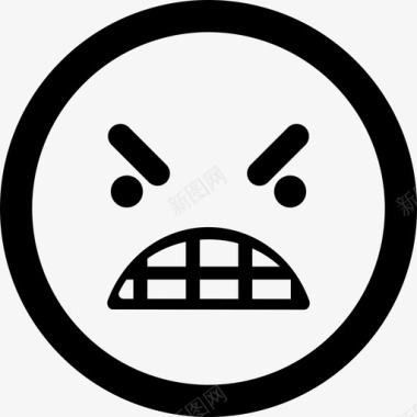 愤怒表情图方形脸界面情绪圆润图标图标