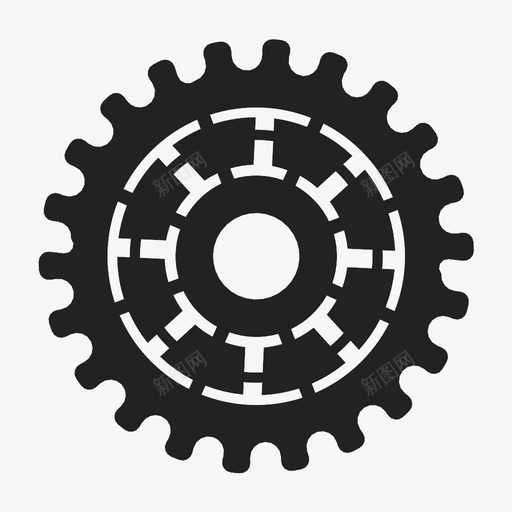 齿轮钟表机械图标svg_新图网 https://ixintu.com 旋转 机架 机械 设置 轮子 钟表 齿轮
