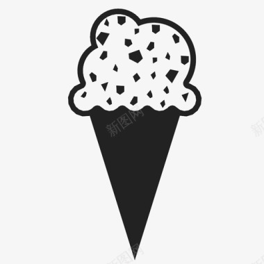 冰淇淋蛋卷甜食夏季图标图标